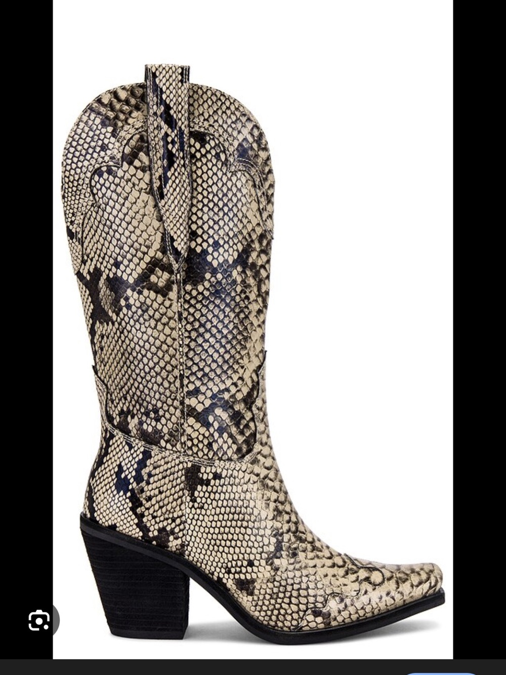 Snakeskin western boot